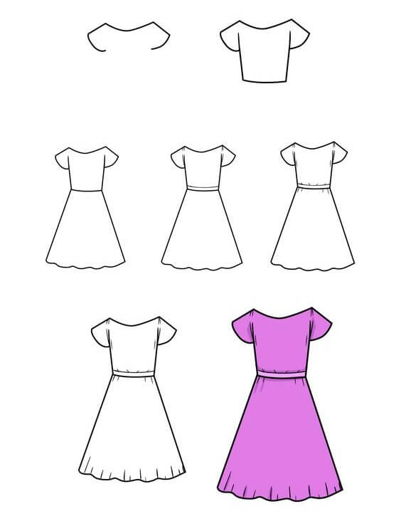 Desenhos de Vestido normalmente