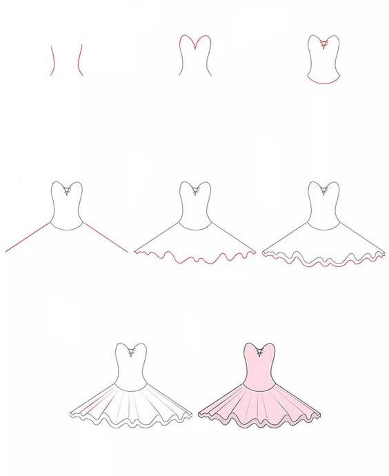 Desenhos de Vestido para imprimir