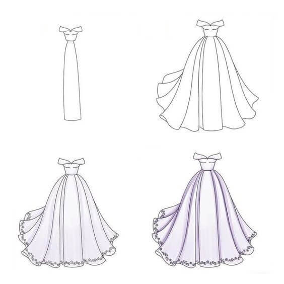 Desenhos de Vestido para imprimir imagem