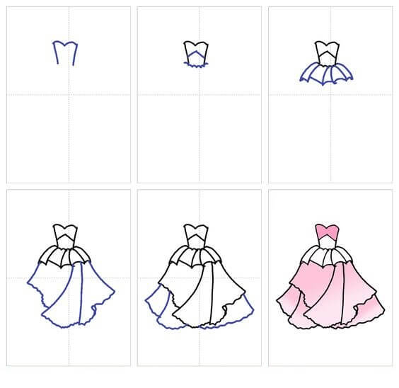 Desenhos de Vestido rosa