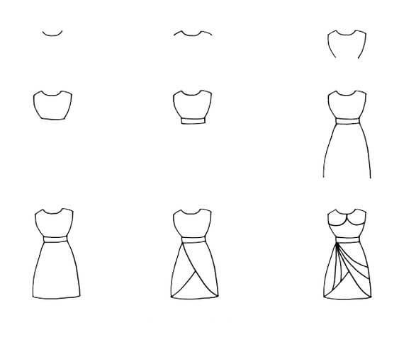 Desenhos de Vestido simples
