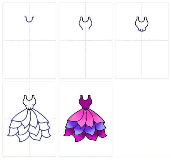 Desenhos de Vestido único