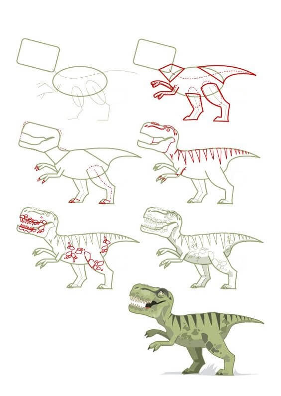 Desenhos de Zumbi T-Rex