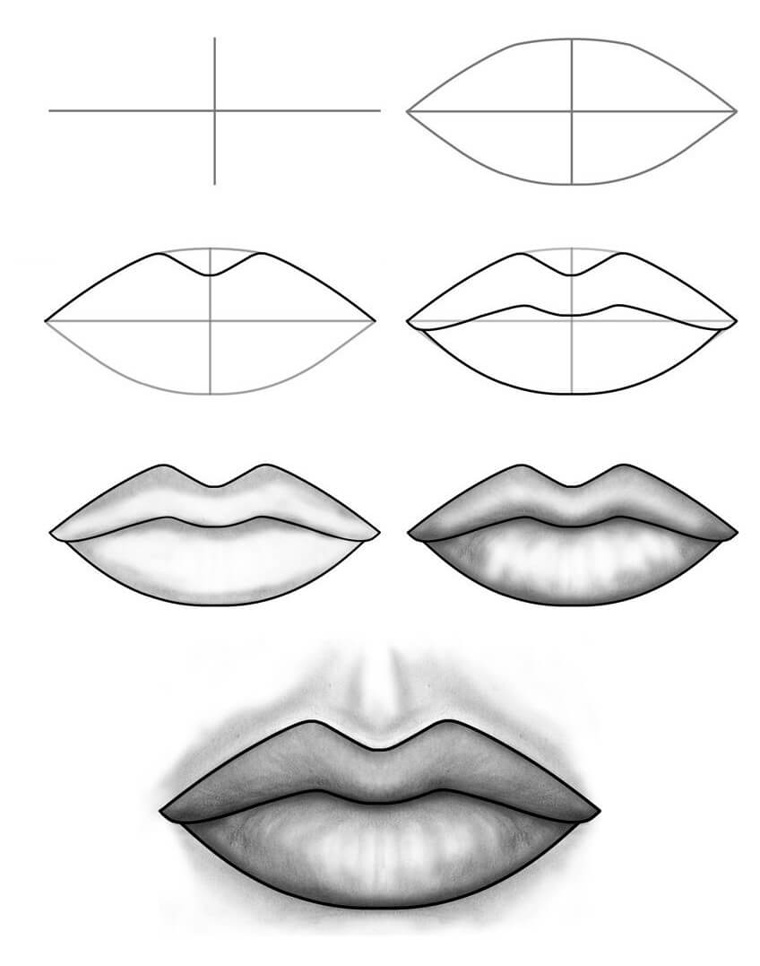 Desenhos de Arte nos lábio