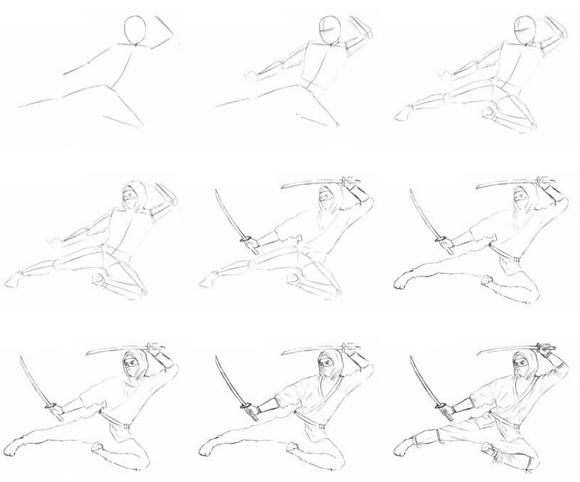 Desenhos de Ataque ninja