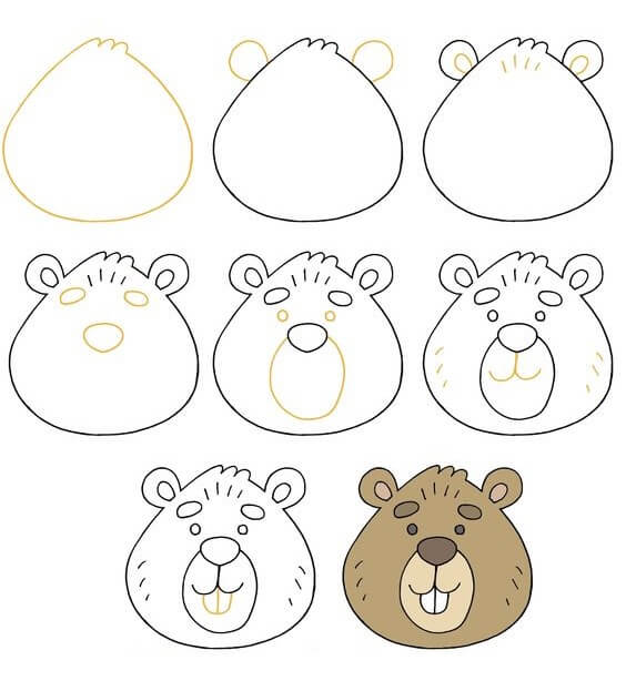 Desenhos de Cabeça fácil de castor