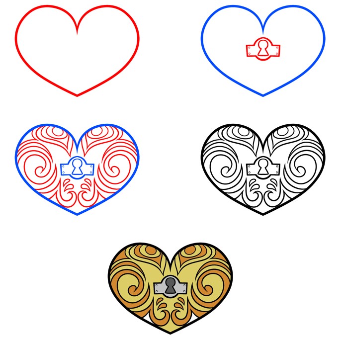 Desenhos de Cadeado do amor
