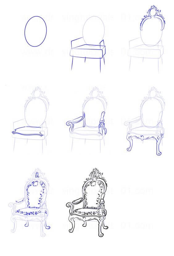 Desenhos de Cadeira Real