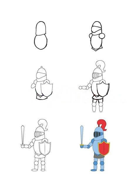 Desenhos de Cavaleiro fácil