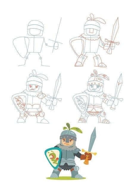 Desenhos de Cavaleiro fofo