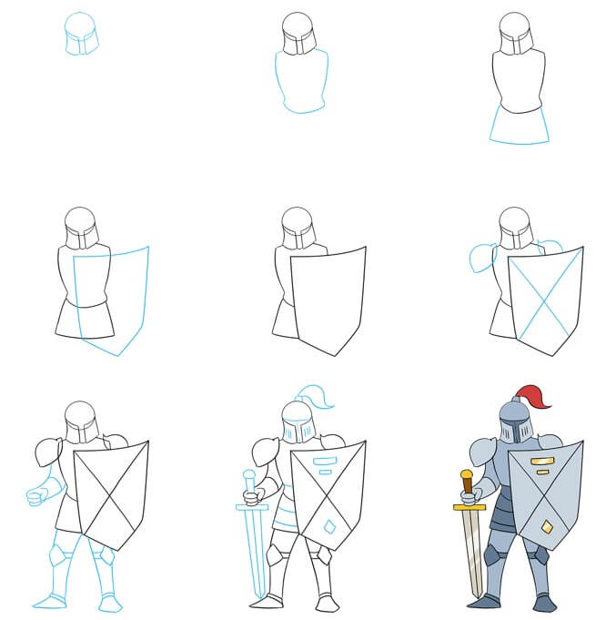 Desenhos de Cavaleiro guerreiro