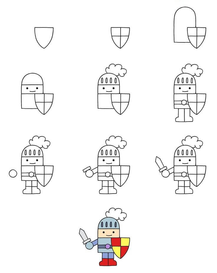 Desenhos de Cavaleiro muito fofo