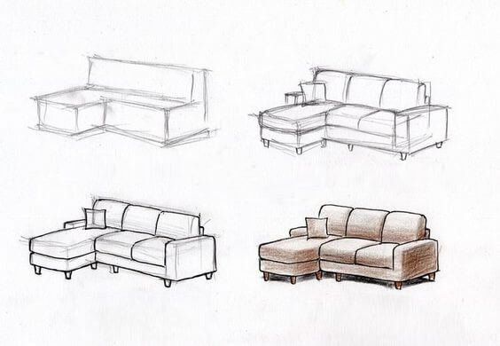 Desenhos de Conjunto de sofás