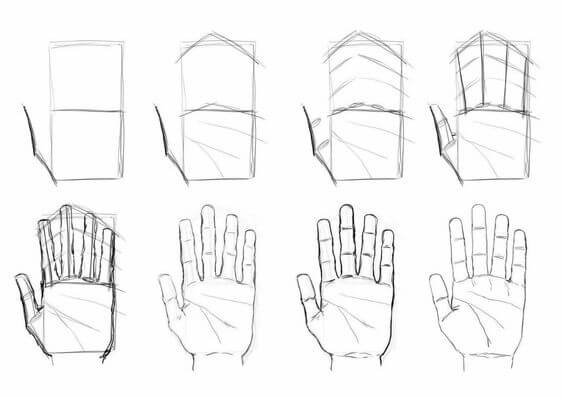 Desenhos de Contorno da mão
