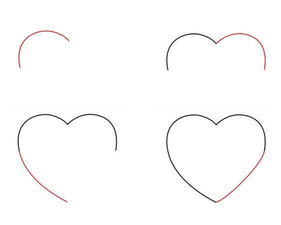 Desenhos de Contorno de coração