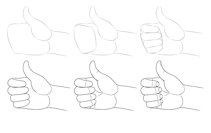 Desenhos de Contorno de Polegar para Cima