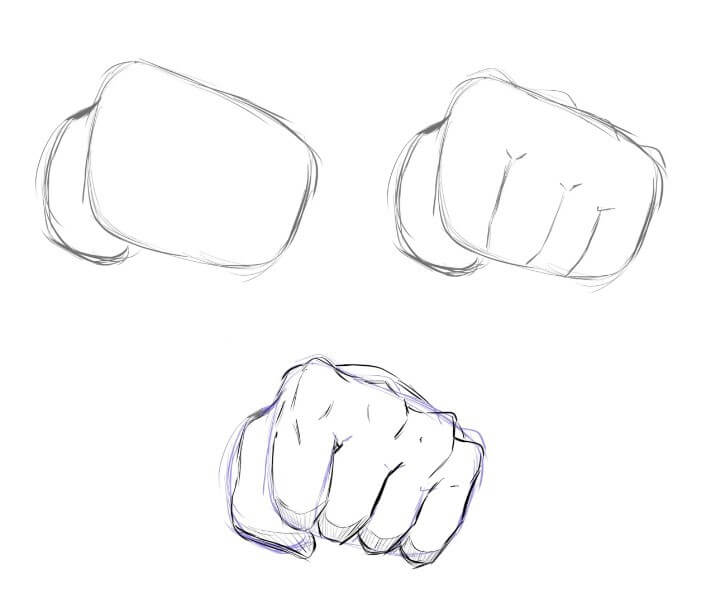 Desenhos de Contorno de Punho Fechado