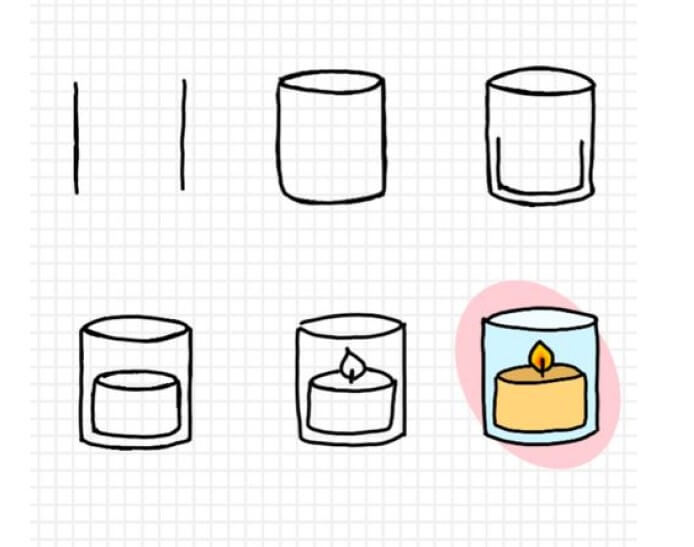 Desenhos de Copo para vela
