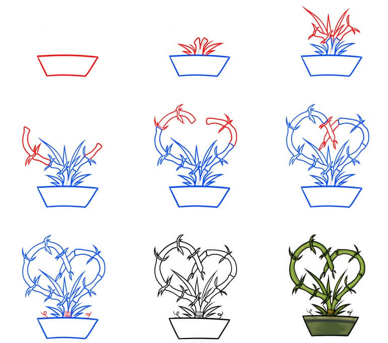 Desenhos de Coração bonsai
