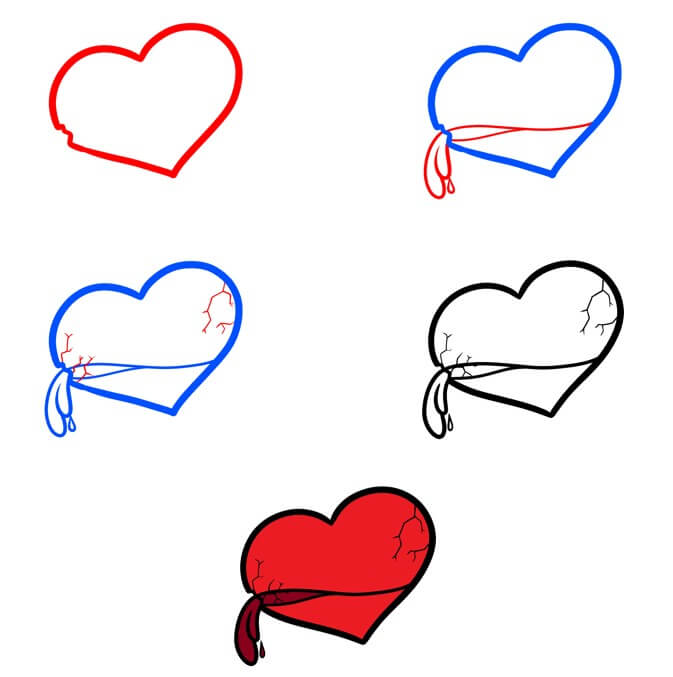 Desenhos de Coração ferido