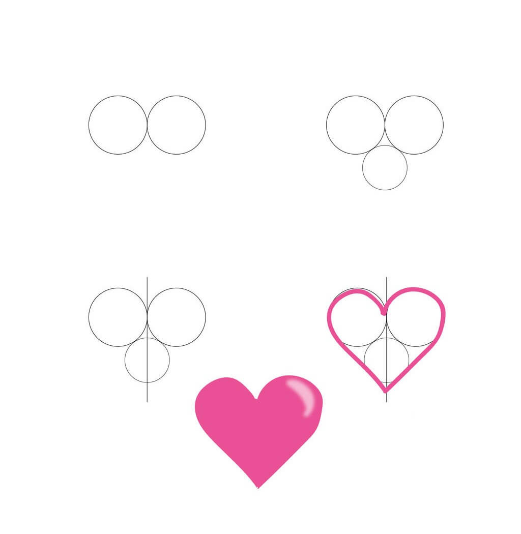 Desenhos de Coração Rosa