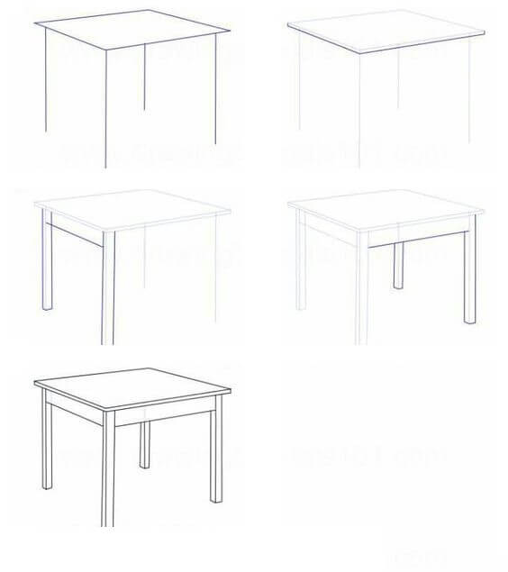 Desenhos de Detalhes da Mesa
