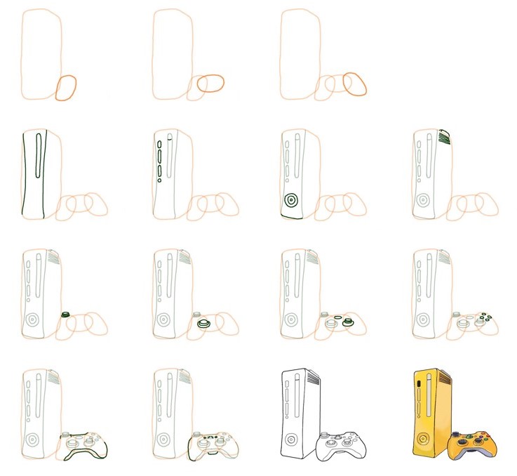 Desenhos de Detalhes do Xbox