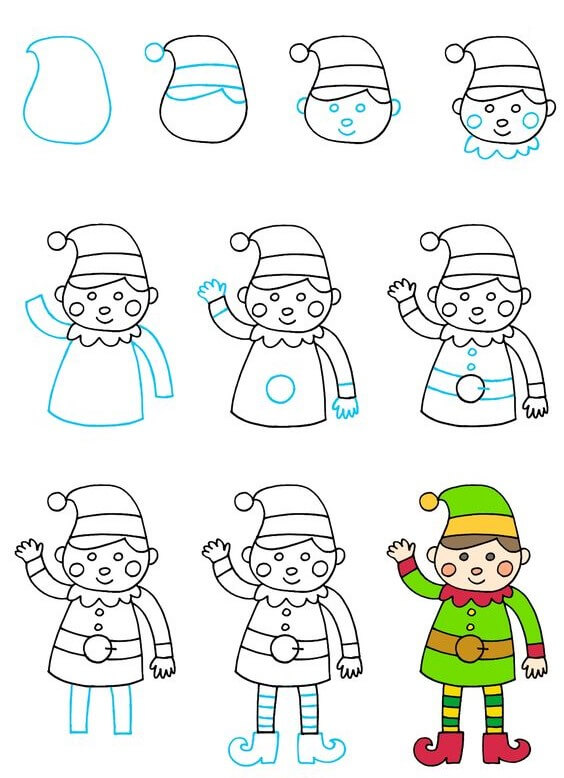 Desenhos de Elfo acenando