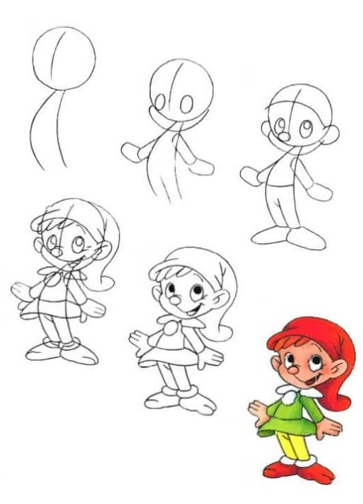 Desenhos de Elfo sorridente da floresta