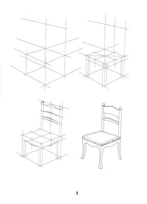 Desenhos de Esboço da cadeira