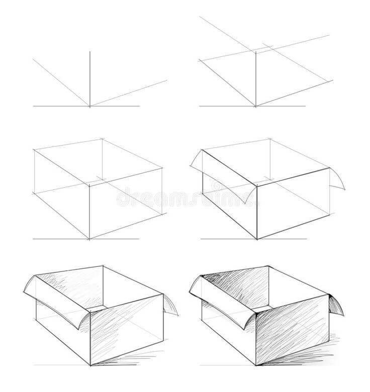 Desenhos de Esboço da caixa