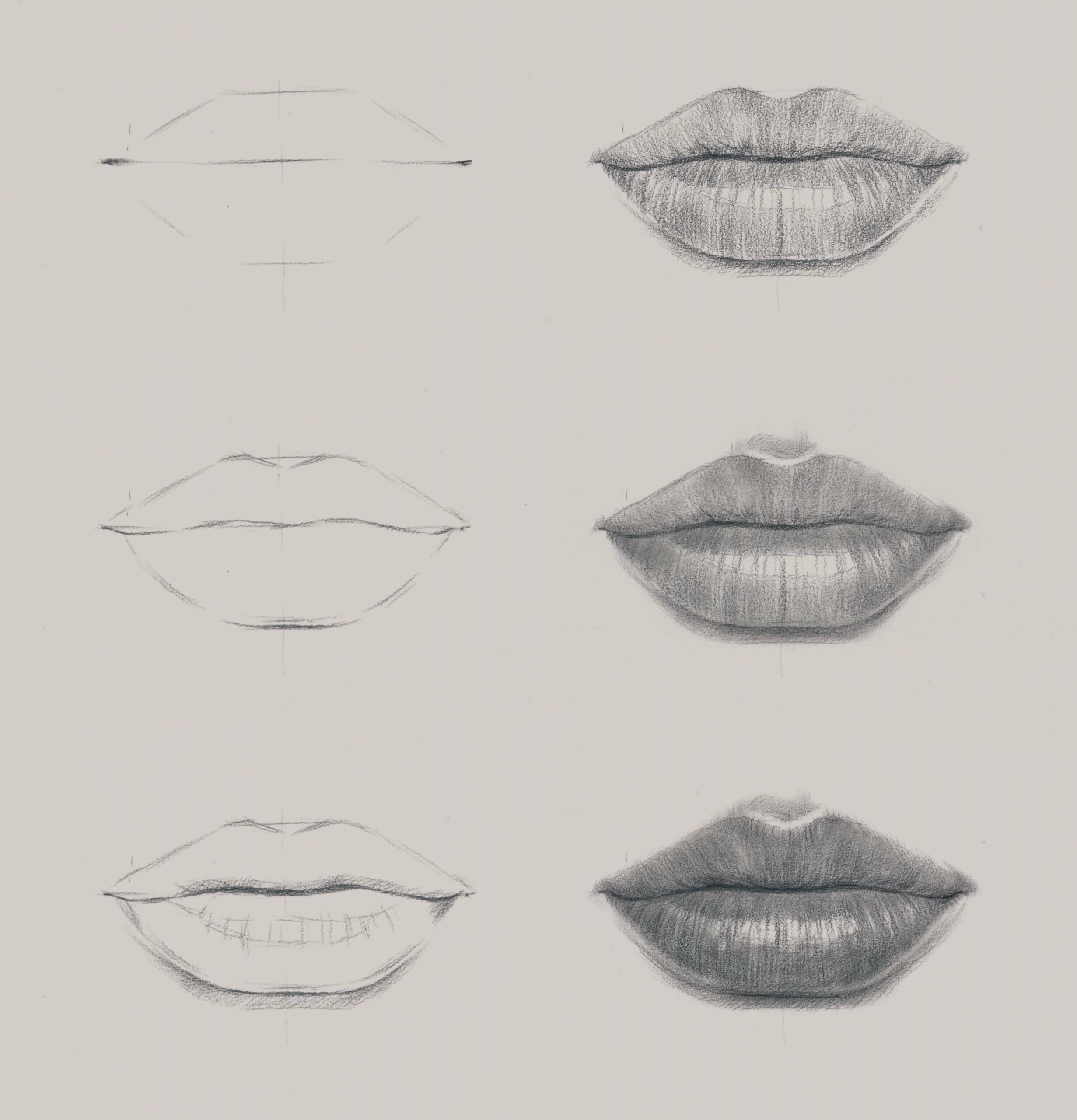 Desenhos de Esboço de lábio