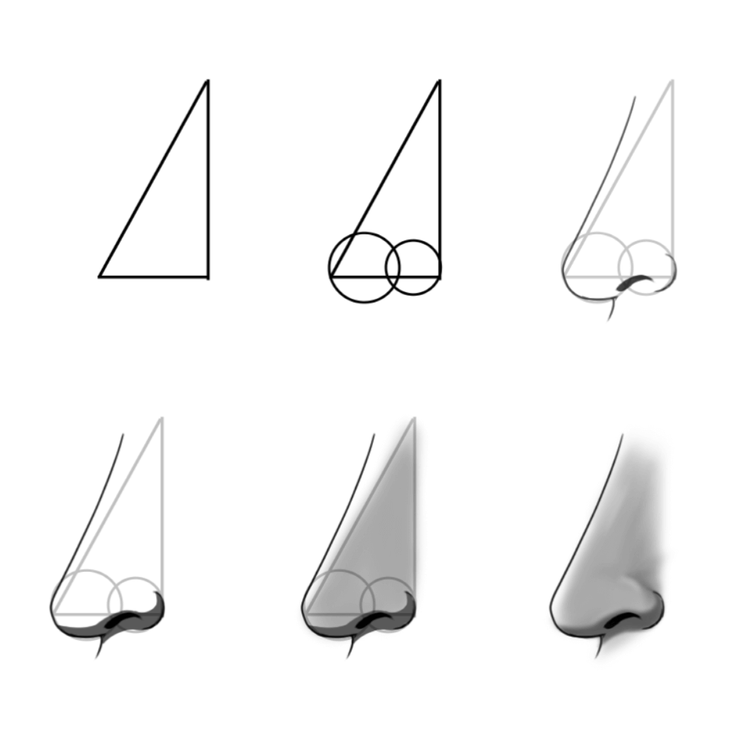 Desenhos de Esboço de nariz