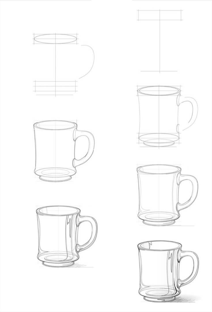 Desenhos de Esboço de xícara