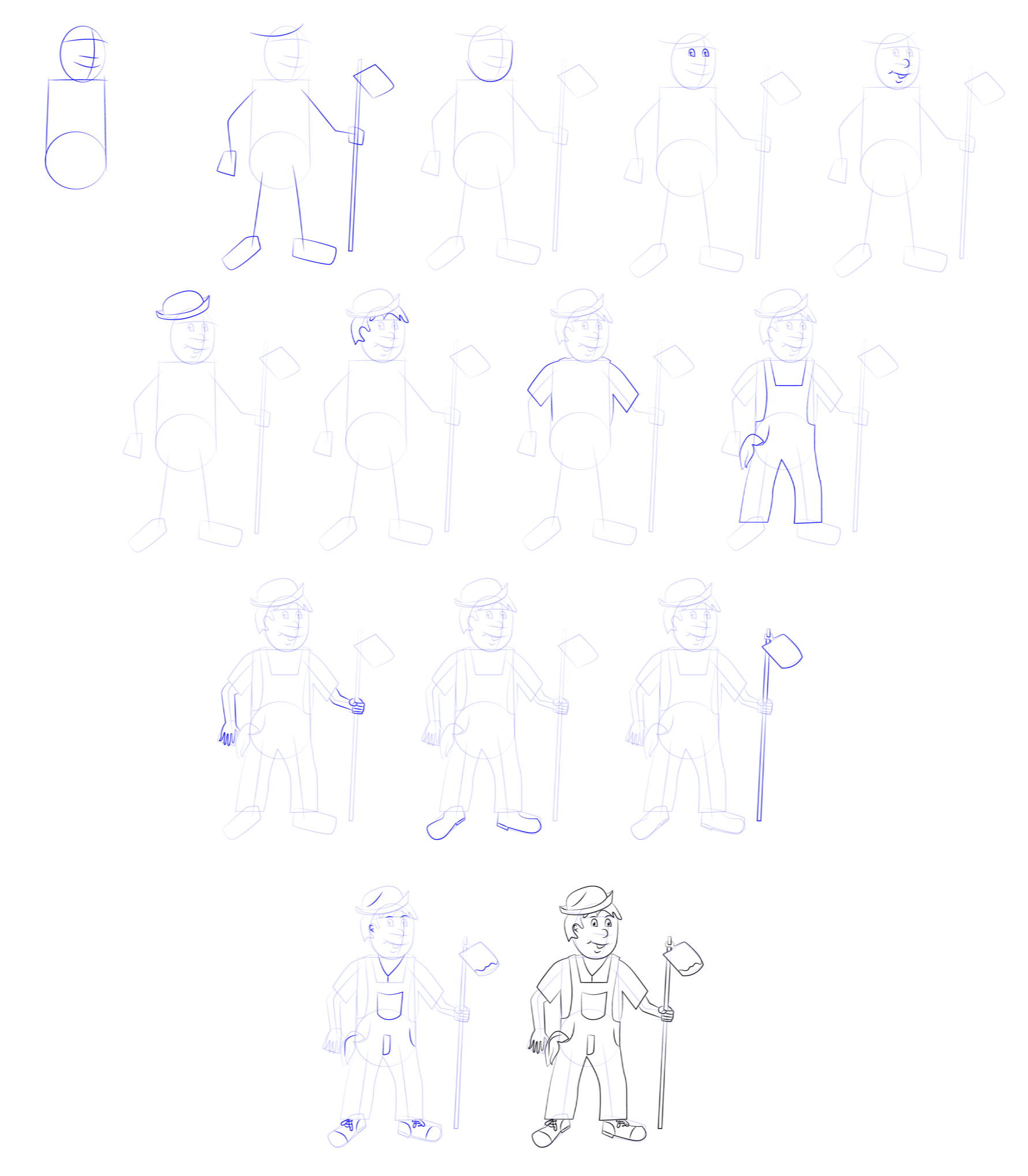 Desenhos de Fazendeiro em pé
