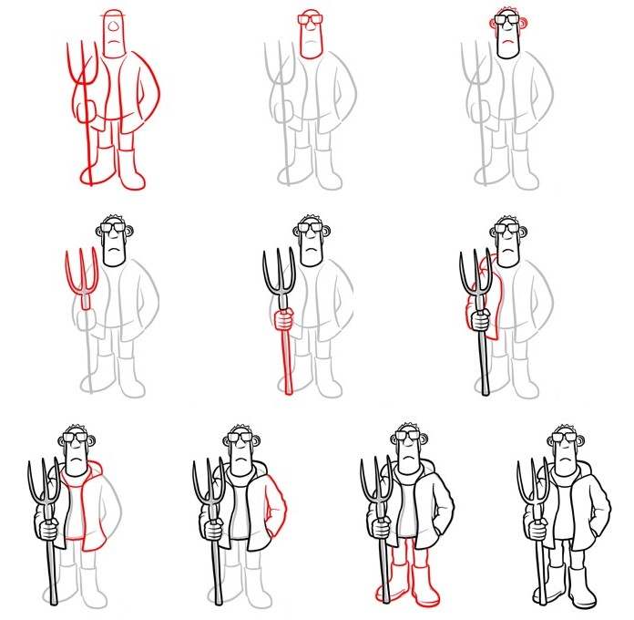 Desenhos de Fazendeiro fácil