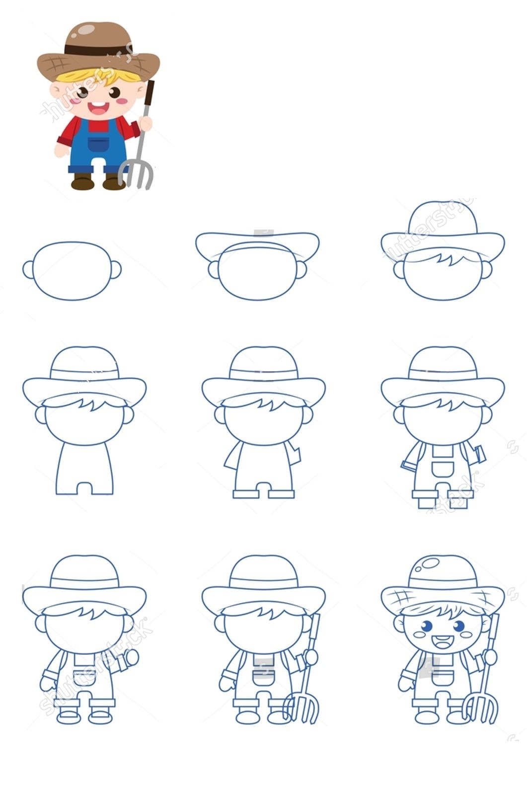 Desenhos de Fazendeiro fofo