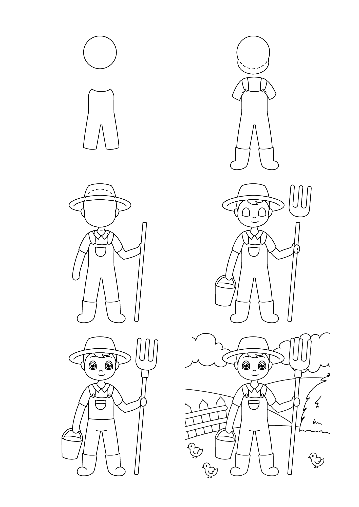 Desenhos de Fazendeiro simples