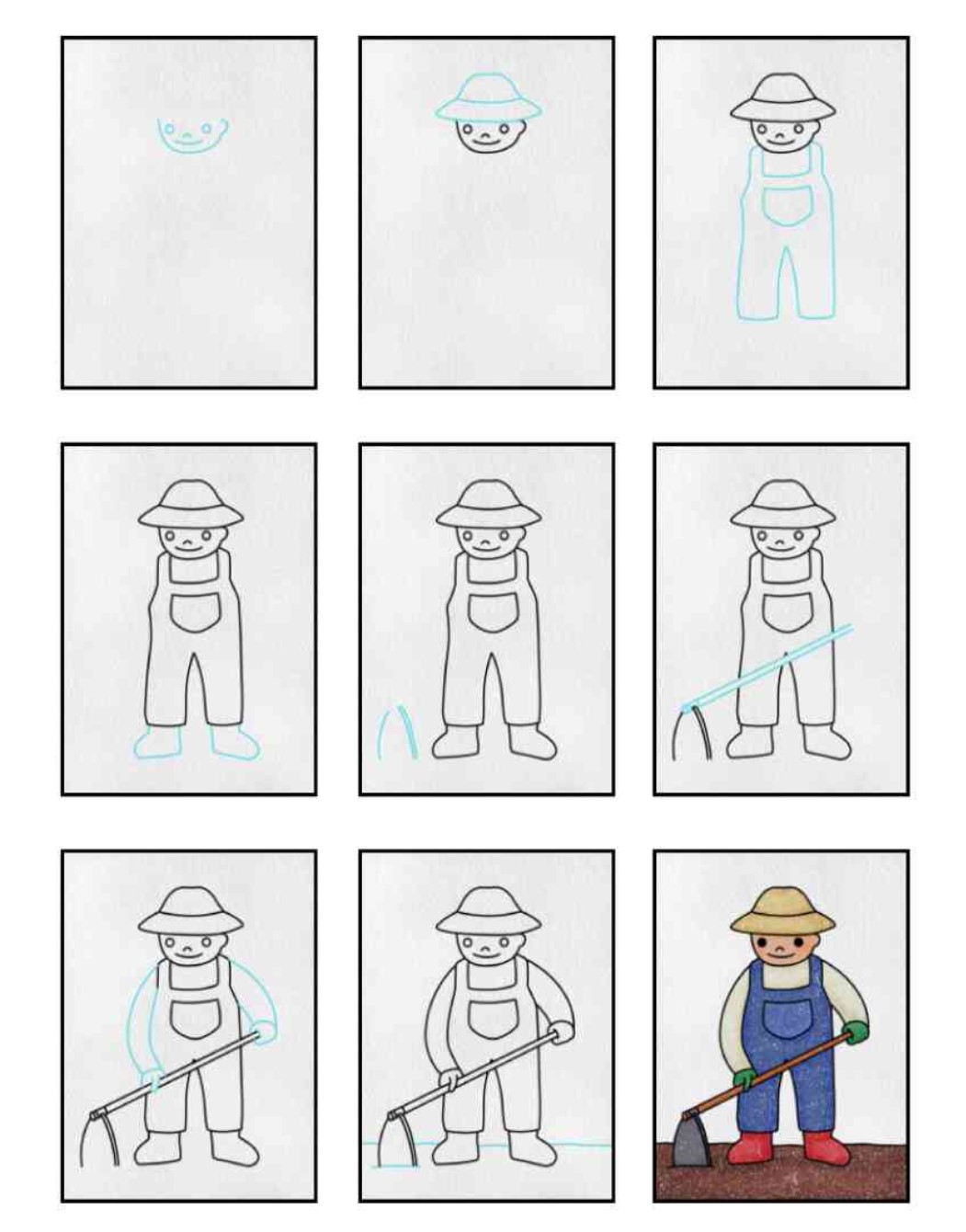 Desenhos de Fazendeiro trabalhando