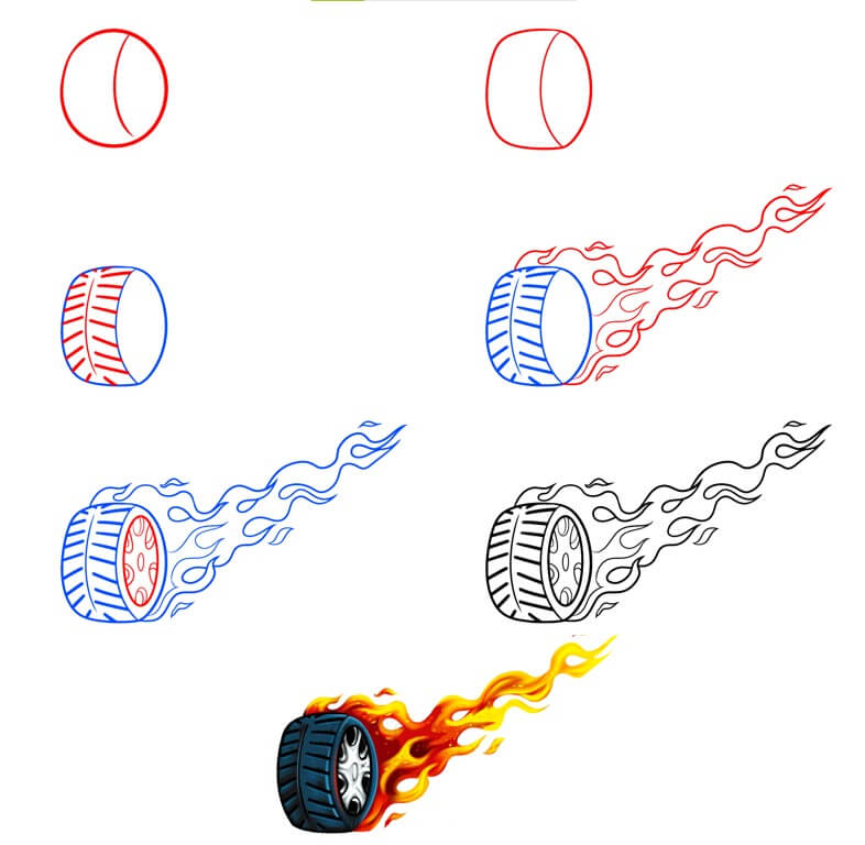 Desenhos de Fogo de roda