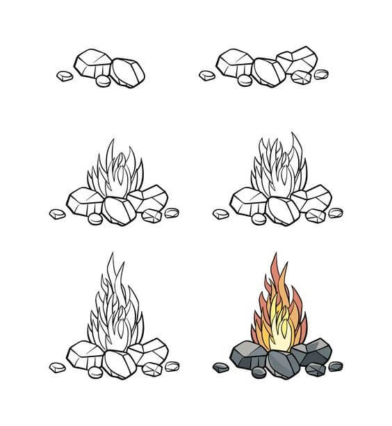 Desenhos de Fogo e rocha