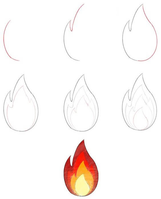 Desenhos de Fogo fácil