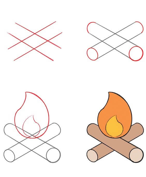 Desenhos de Fogo Incandescente