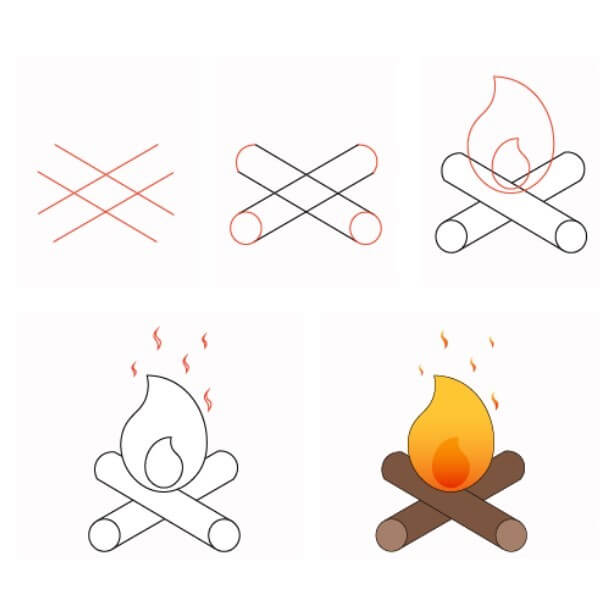 Desenhos de Fogo Simples