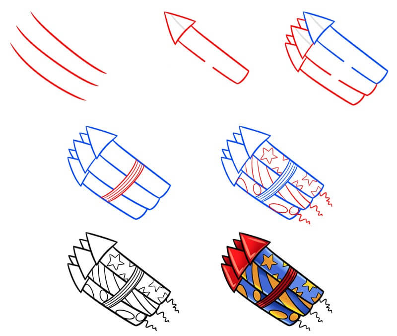 Desenhos de Fogos de artifício gratuitos