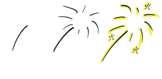 Desenhos de Fogos de artifício muito fáceis