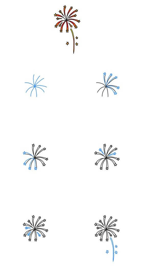 Desenhos de Fogos de artifício simples