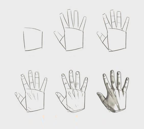 Desenhos de Formas de Mão