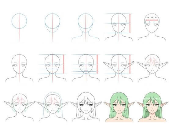 Desenhos de Garota elfa