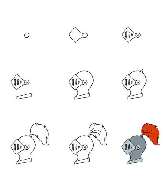 Desenhos de Imagem da cabeça de um cavaleiro